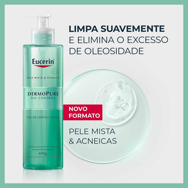 EUCERIN Gel de Limpeza Facial Antiacne Dermo Pure Gentil Pele Mista e Oleosa 400g