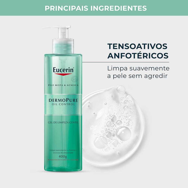 EUCERIN Gel de Limpeza Facial Antiacne Dermo Pure Gentil Pele Mista e Oleosa 400g