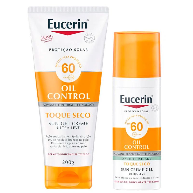 Eucerin Kit - Protetor Solar Corporal Toque Seco FPS60 + Protetor Solar Gel-Creme Oil Control FPS60 Kit